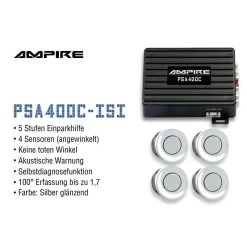 Ampire PSA400C-ISI - Einparkhilfe, 4-fach, Angewinkelt, Silber Glänzend -Elektronik 428802 604143631e28f 604143631e28f Amp PSA400C ISI 04 1280x1280