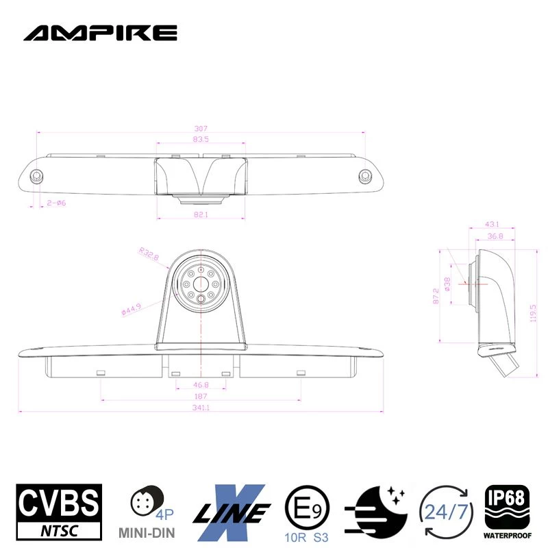 Ampire KVX-SPRINTER - Rückfahrkamera Für Mercedes Sprinter, VW Crafter 1 5 Ampire KVX-SPRINTER - Rückfahrkamera Für Mercedes Sprinter, VW Crafter 1 – Bild 3
