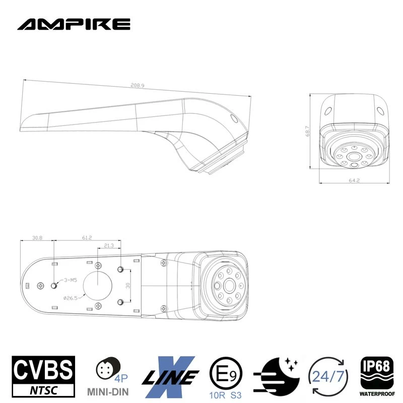 Ampire KVX-CRAFTER - Rückfahrkamera Für VW Crafter 2 Bzw. MAN TGE (ab Bj. 2017) 5 Ampire KVX-CRAFTER - Rückfahrkamera Für VW Crafter 2 Bzw. MAN TGE (ab Bj. 2017) – Bild 3