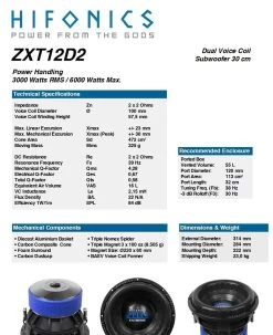 Hifonics Zeus ZXT12D2 - 30cm Extreme Subwoofer -Elektronik HIFONICS ZXT12D2 1920x1920 1280x1280